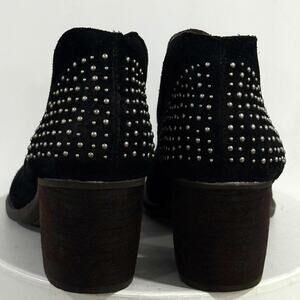 Naya Valerie Black Suede Studded Ankle Bootie Block Heel Western Boho Women’s 7M